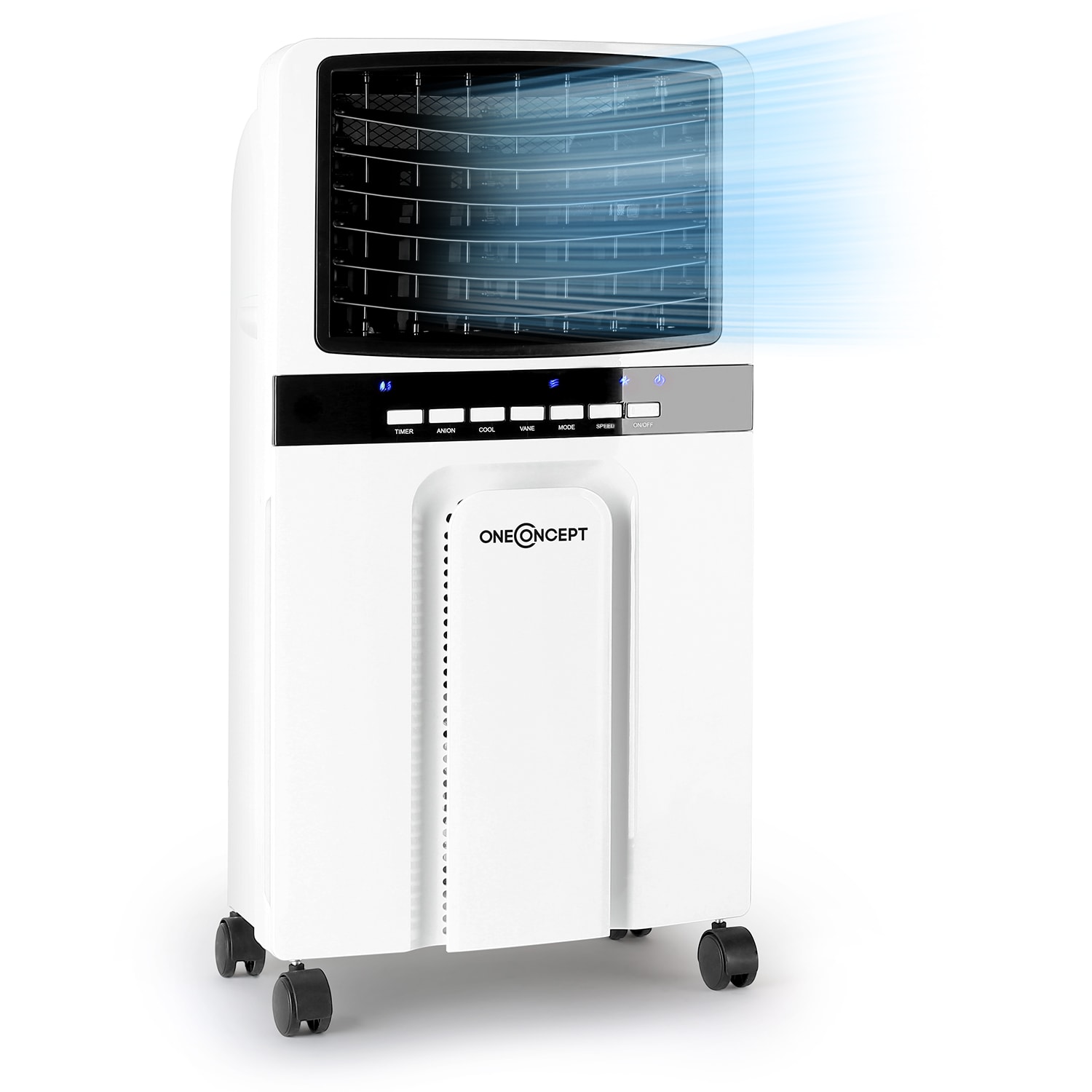 Baltic Blue 3-in-1 Luftkühler Ventilator Luftbefeuchter 360 m³/h | 65 Watt | 6 Liter | 3 Geschwindigkeiten | Oszillation | Fernbedienung | mobil