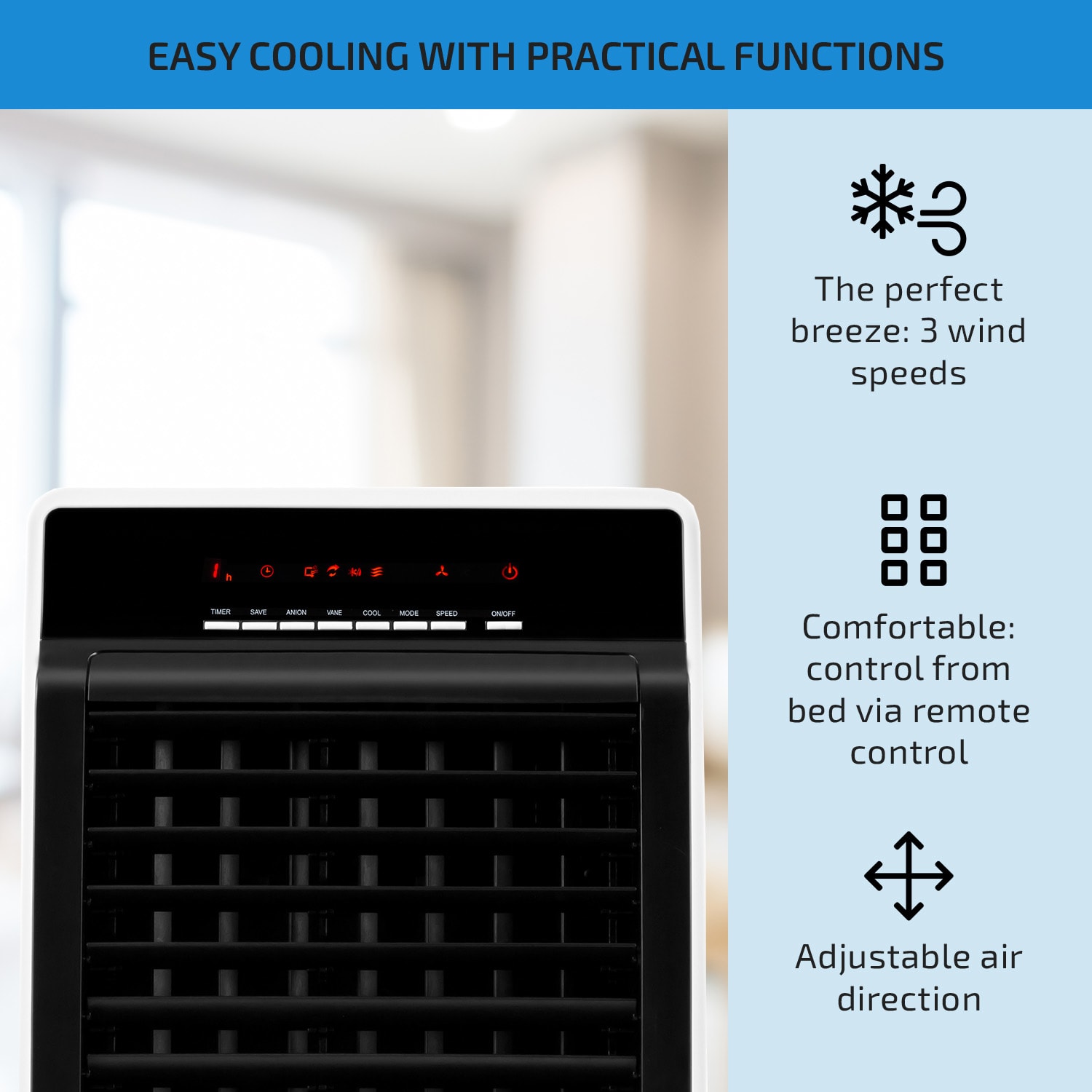 Klarstein CTR-1 v2 4-in-1 Air Cooler Fan Humidifier Ioniser 7 Ltr