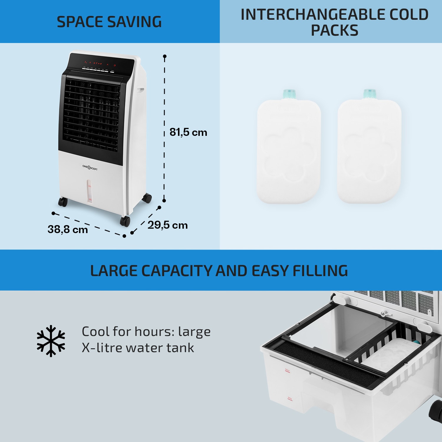 Klarstein CTR-1 v2 4-in-1 Air Cooler Fan Humidifier Ioniser 7 Ltr
