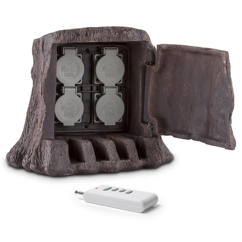Power Tree Remote Gartensteckdose 4-fach Verteiler 1,5 m Baumstamm