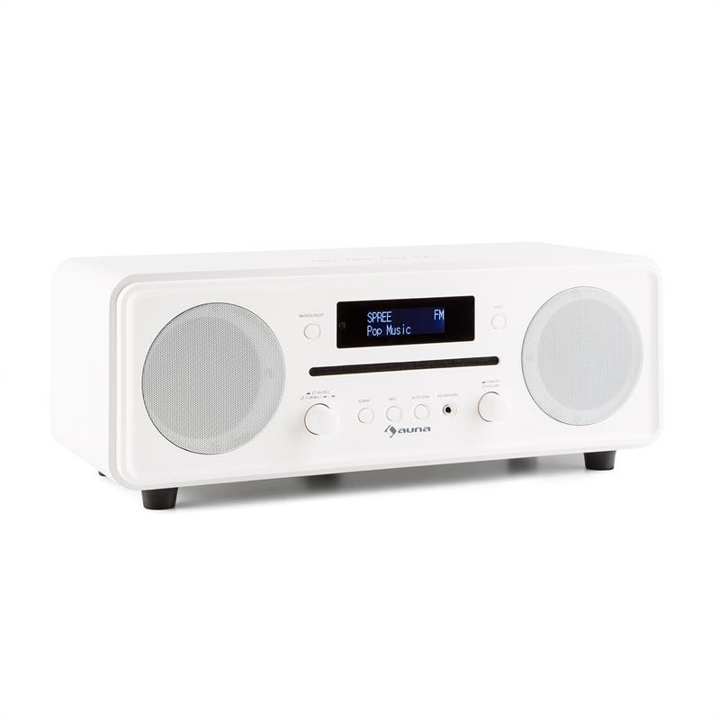 Melodia CD DAB+/UKW Desktop Radio CD-Player Bluetooth Alarm Snooze weiß