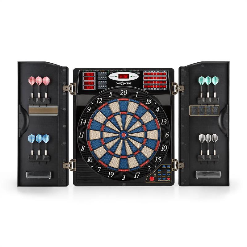 OneConcept Masterdarter elektromos darts céltábla, puha hegyek, fém hatás termék 2. képe