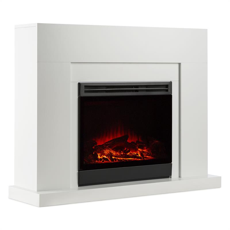 Klarstein Blanca semineu electric cu LED-uri 1000/2000 W 5000 BTU 40 m² de sticlă / MDF alb