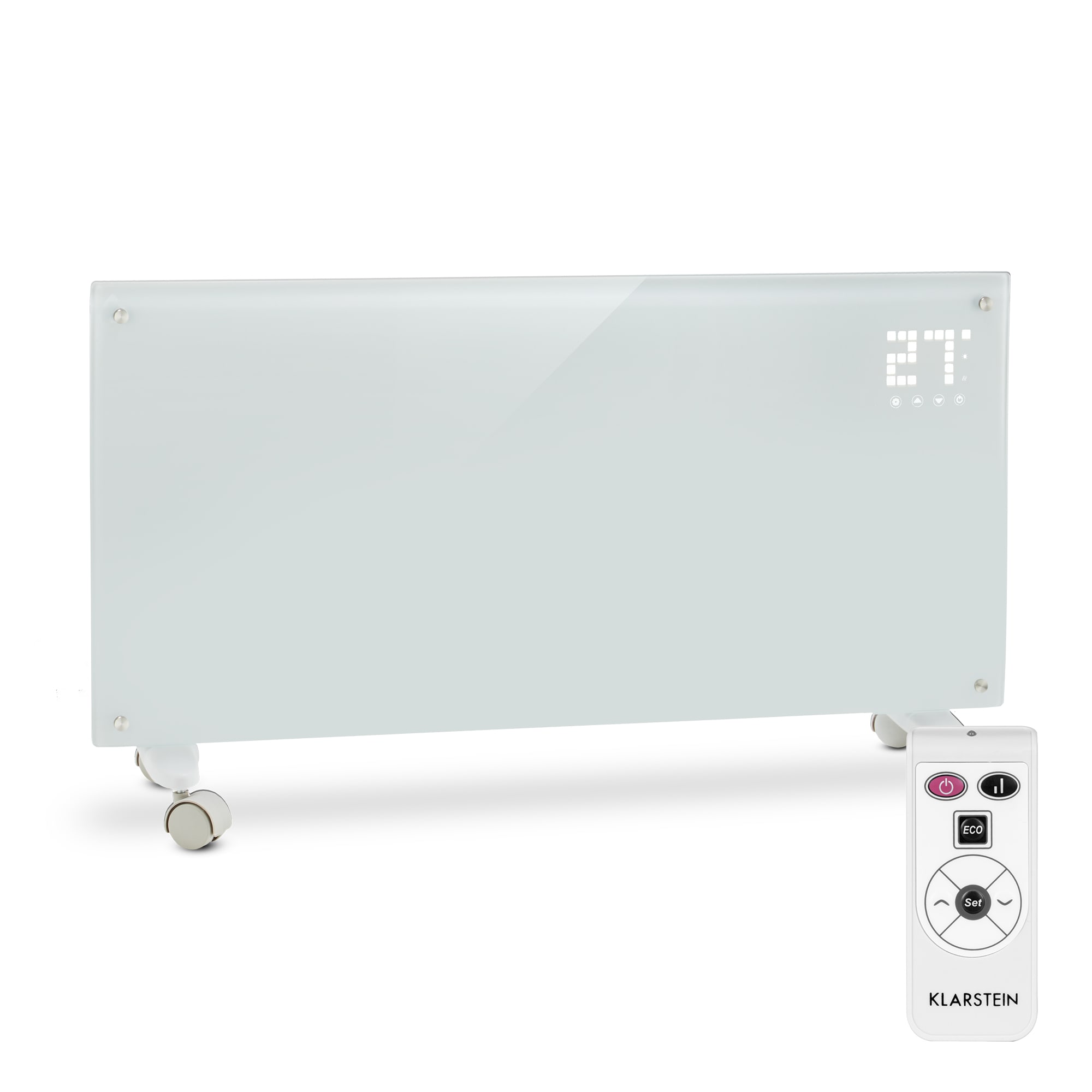 Klarstein Bornholm Încălzitor cu convecție 2000W Afișaj LED 2 trepte de încălzire Alb