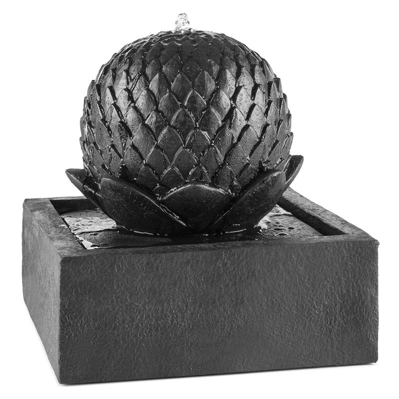Zen Garden Zierbrunnen Solarbrunnen Gartenbrunnen 2W Solar Basaltoptik