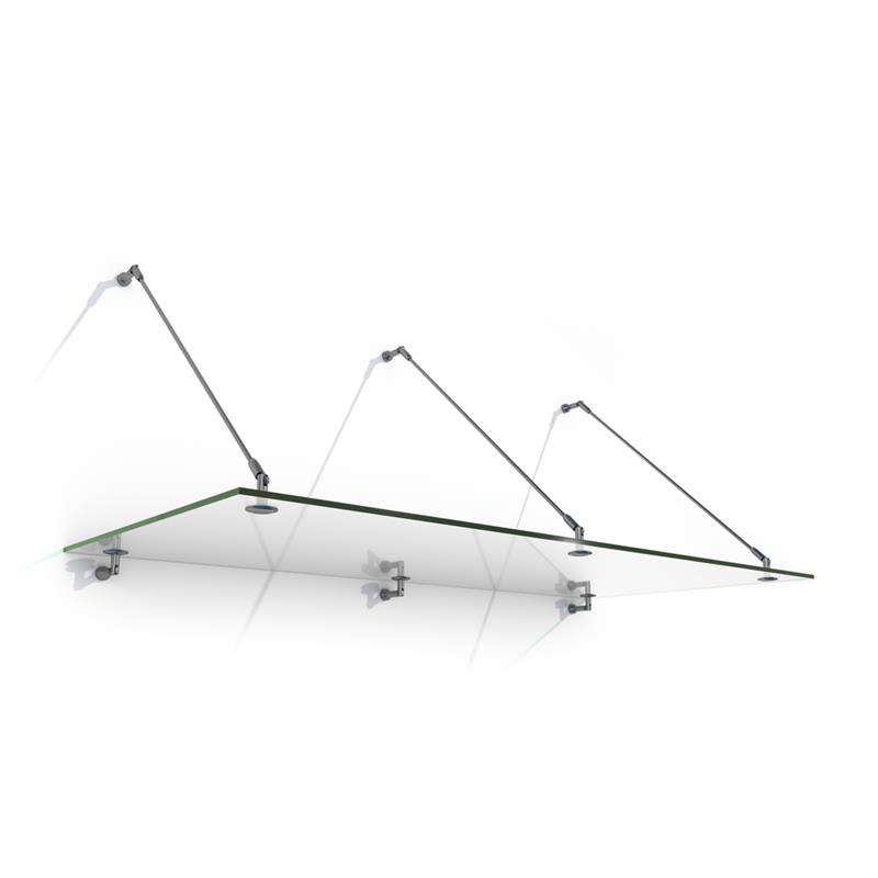 Blumfeldt Skygate 200 glass canopy door canopy 200x90 stainless steel clear glass