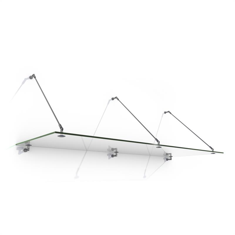 Blumfeldt Skygate 250 Marquesina de vidrio 250x90 Acero inoxidable Vidrio transparente