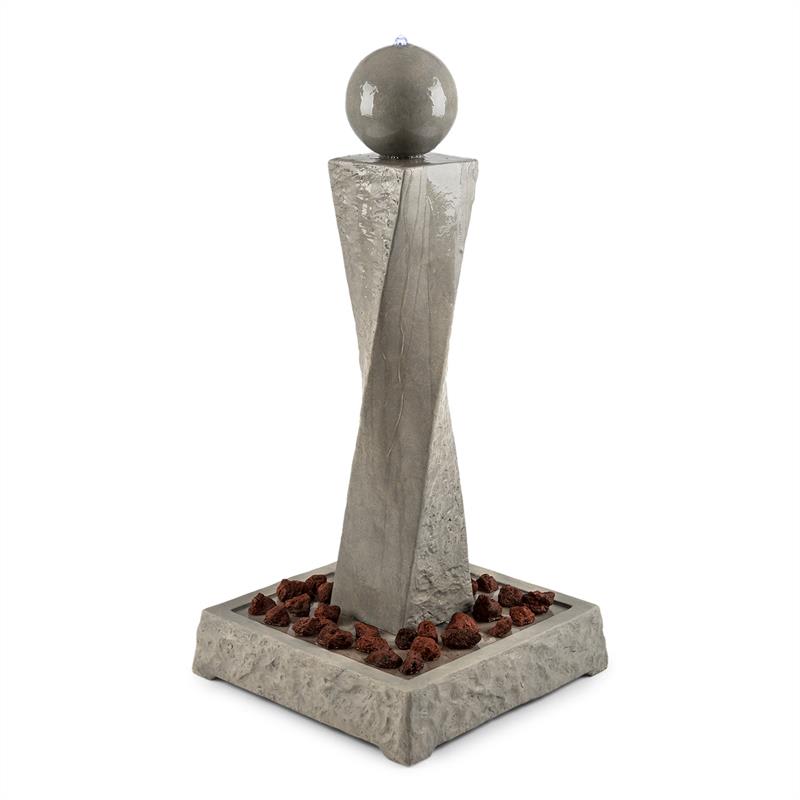 Blumfeldt Trafalgar, kerti szökőkút, 1,5 m, LED, üvegszálas cement, 4,5 kg, tufa akciós termékkép 1