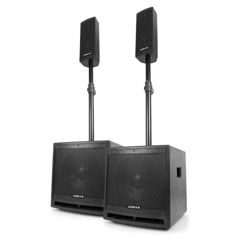 VX1000BT 2.2 Aktivlautsprecher-Set 1000W 10"-Subwoofer BT USB SD MIC AUX