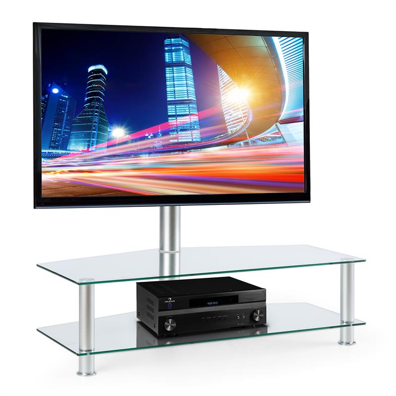 Fotografie produktu: Electronic-Star FAVS19, TV stolek s držákem, 37-50 palců, dvě skleněné patra, stříbrná barva