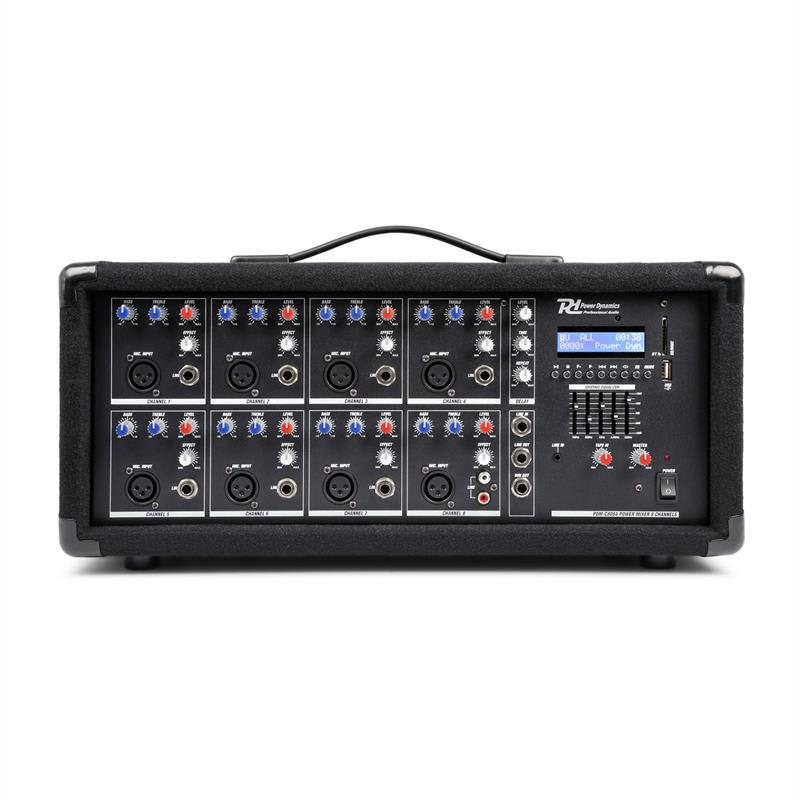 PDM-C805A 8-Kanal-Mixer mit Verstärker, USB-und SD-Slot