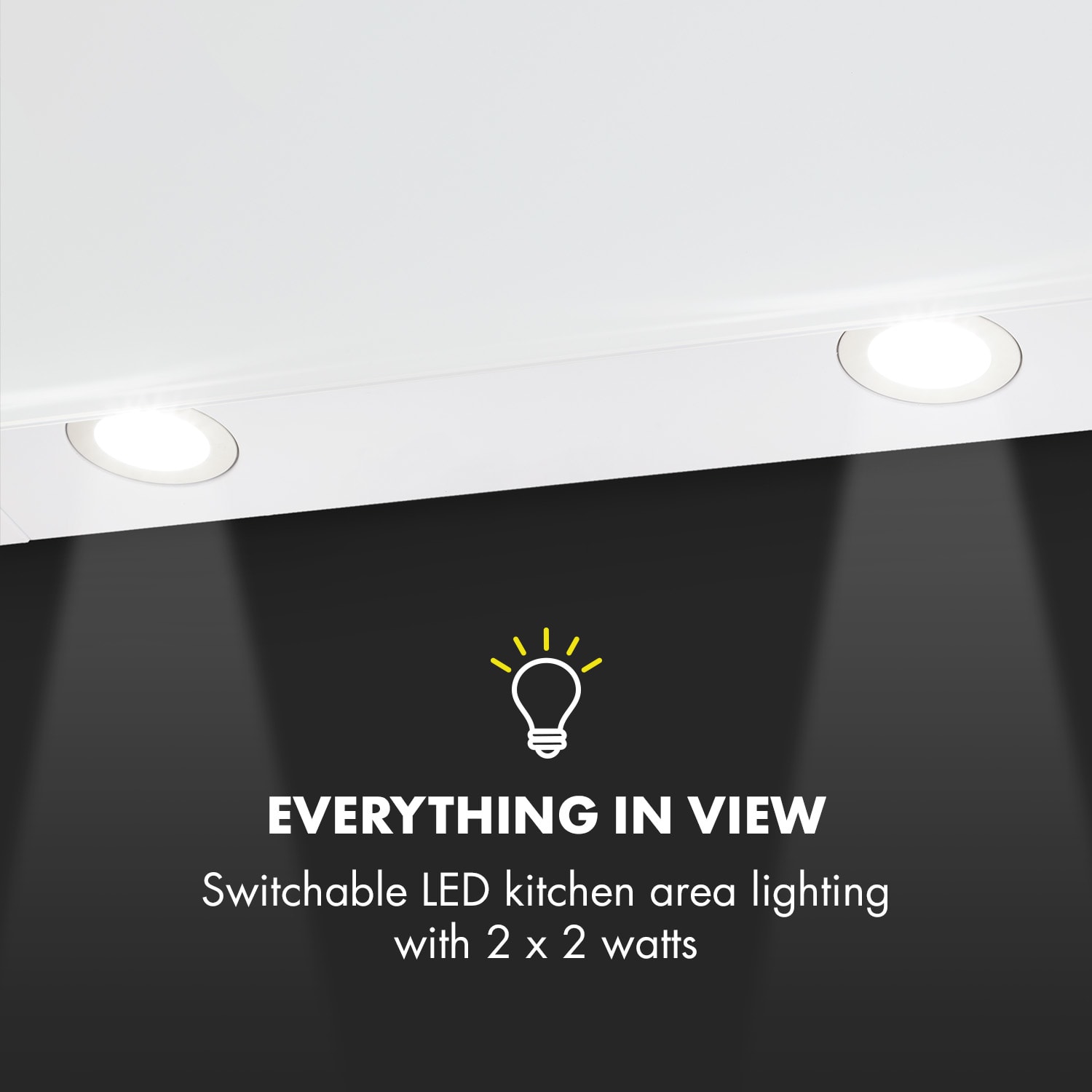 Klarstein Annabelle 90 Cooker Hood Glass 595 m3/h Touch Faucet White