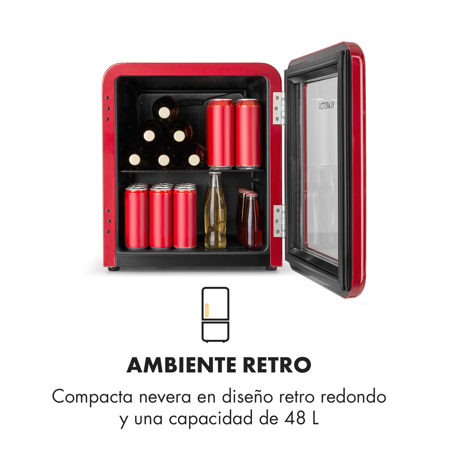 Klarstein PopLife Nevera para bebidas de 0 a 10 C diseño retro