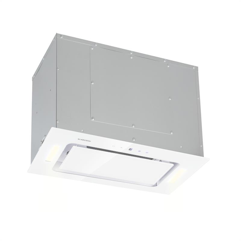 Klarstein Hektor, digestor, 52 cm, vstavaný, 467 m³/h, LED, dotykové ovládanie, sklo, biely