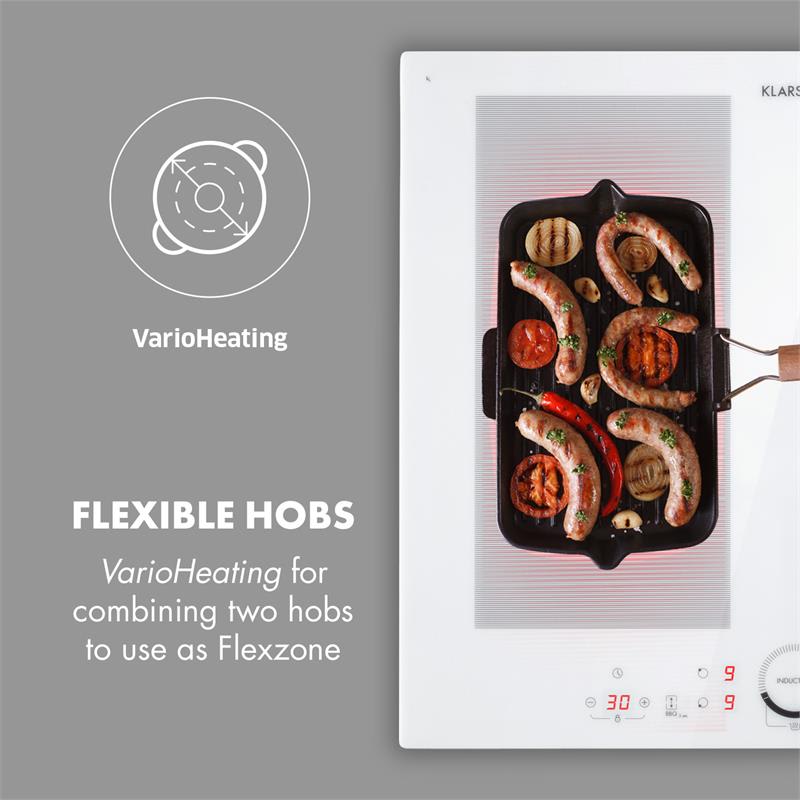 Klarstein Delicatessa 60 Induction Hob 4 Zones 7000W Timer White