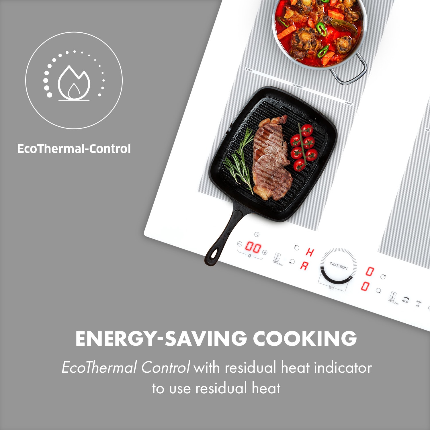 Klarstein Delicatessa 60 Induction Hob 4 Zones 7000W Timer White