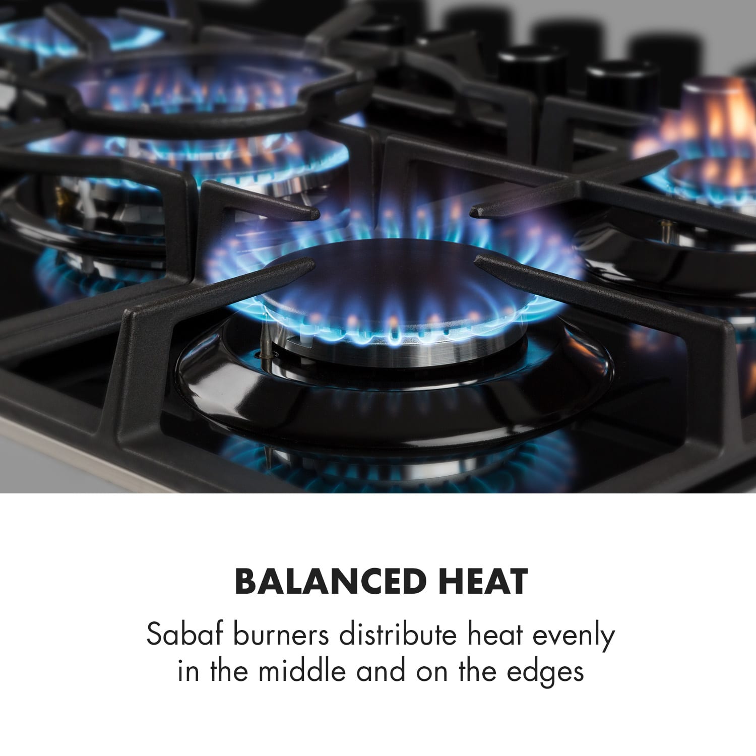 Klarstein Ignito 5 Zone Gas Hob 5-Burner Burner Glass Ceramic Black