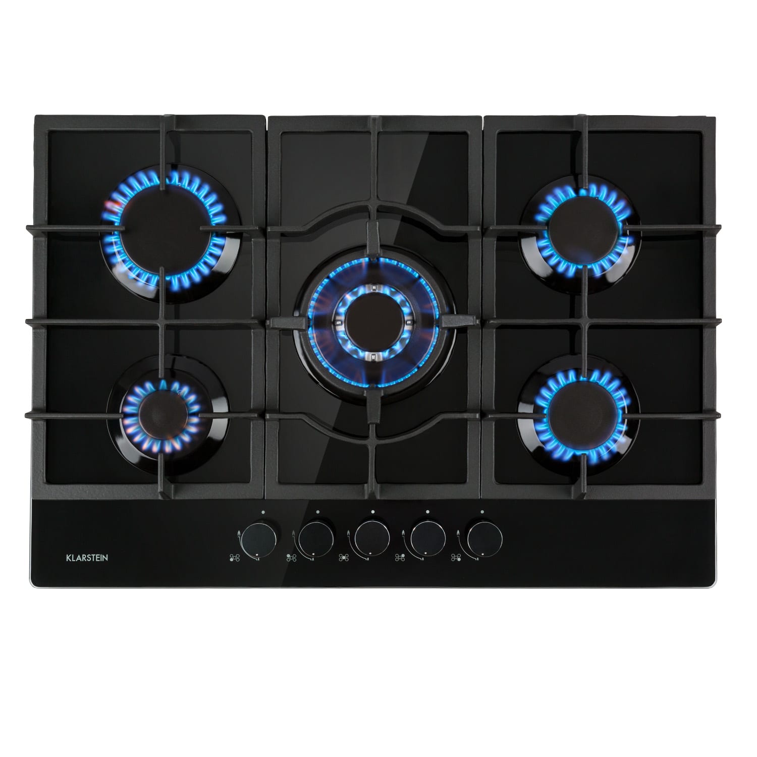 Klarstein Ignito 5 Zone Gas Hob 5-Burner Burner Glass Ceramic Black