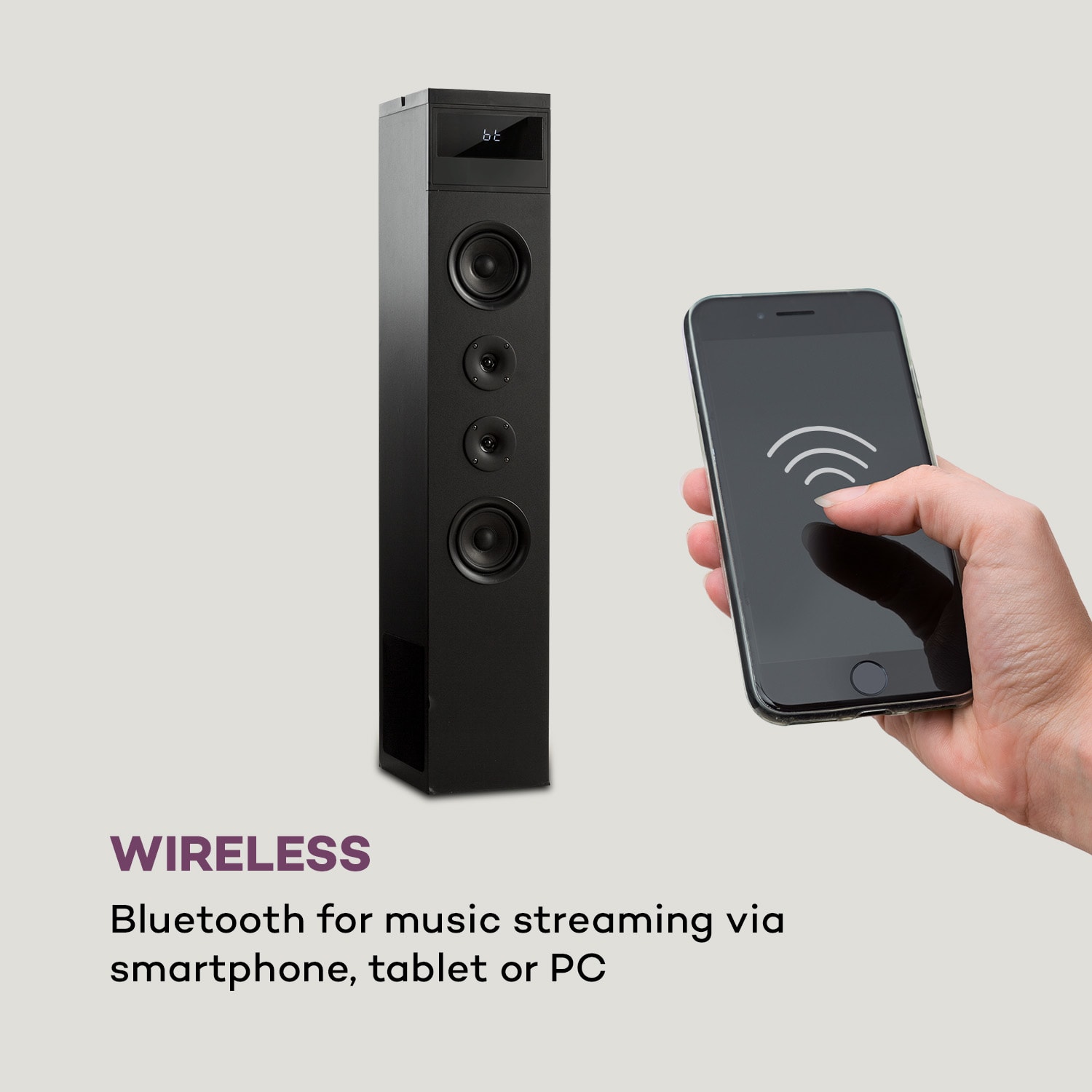Auna Karaboom 100 Tower Speaker 120W max. Bluetooth 2 in 1 USB