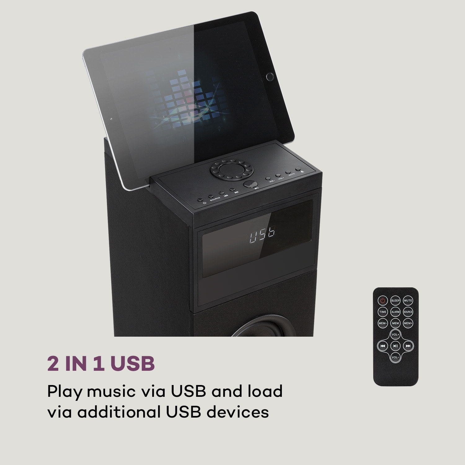 Auna Karaboom 100 Tower Speaker 120W max. Bluetooth 2 in 1 USB