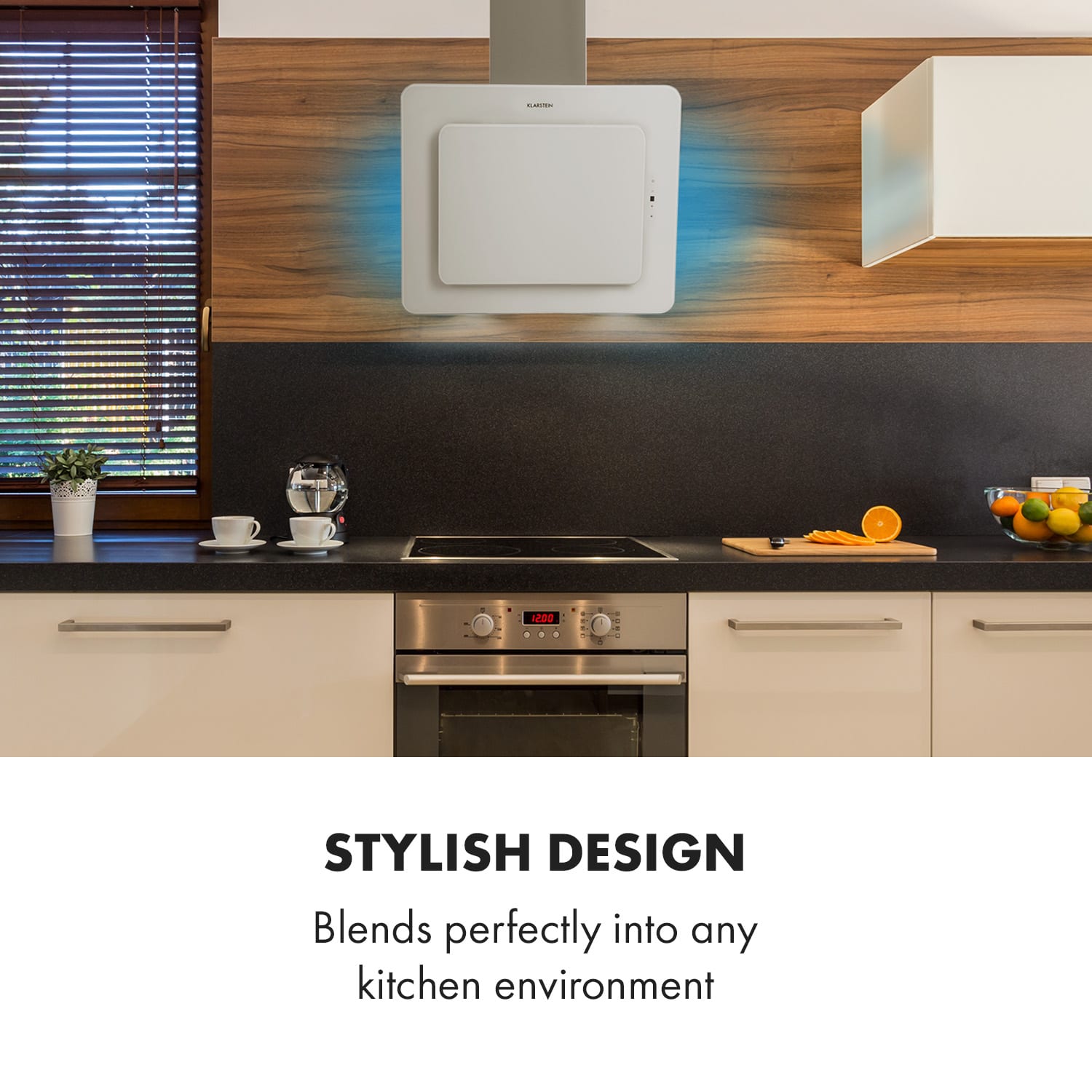 Klarstein Helena 60 Cooker Extractor Hood 595 m³ / h LED Display White