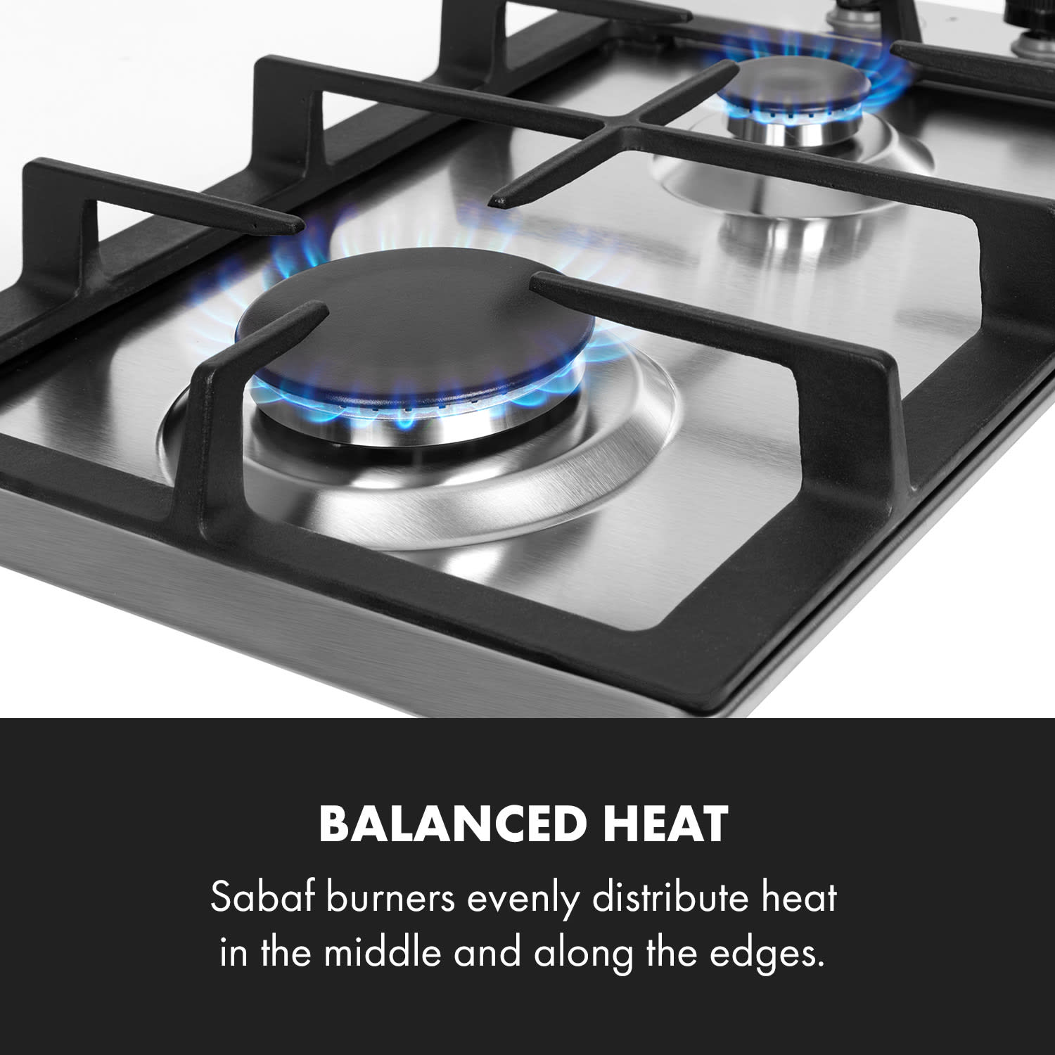 Klarstein Ignito Domino Gas Hob 2 Burners Stainless Steel Silver