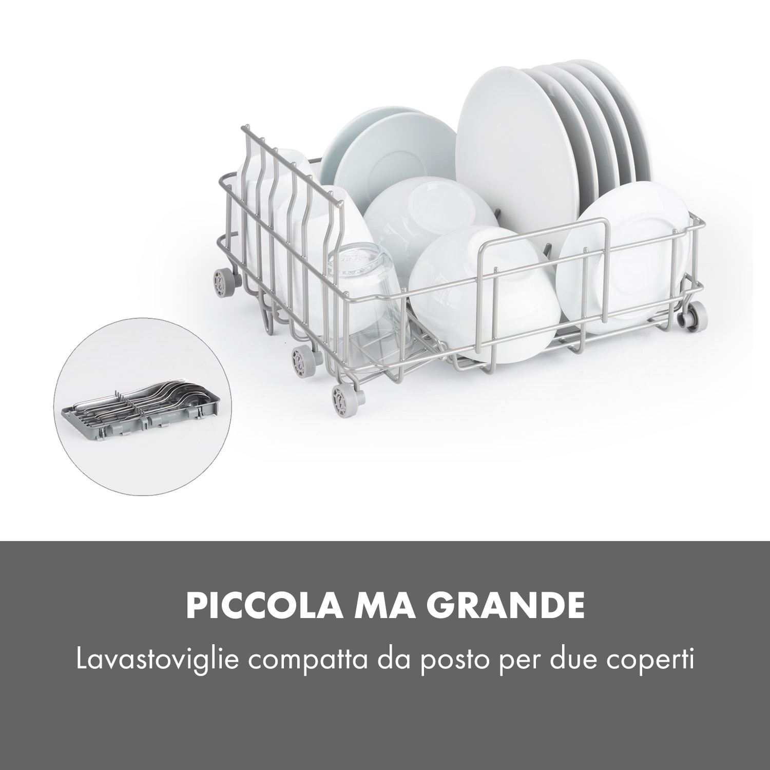 Klarstein Lavastoviglie Aquatica da tavolo senza installazione 2 coperti 860W