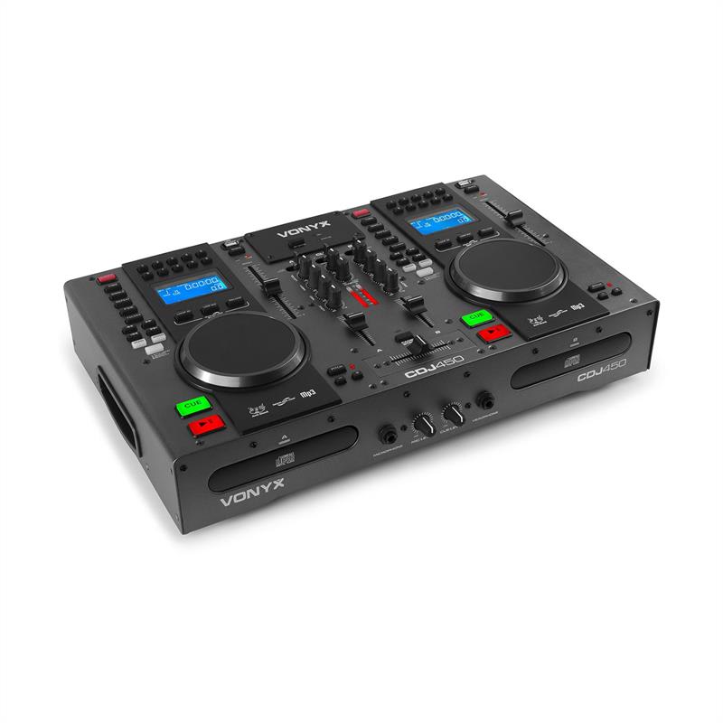 CDJ450 DJ Workstation 2 CD-Player BT 2 USB 2-Kanal-Mixer