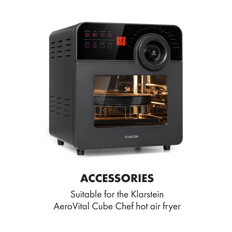 Klarstein AeroVital Cube Chef piatto per pizza inserto alto per grill accessori acciaio inox