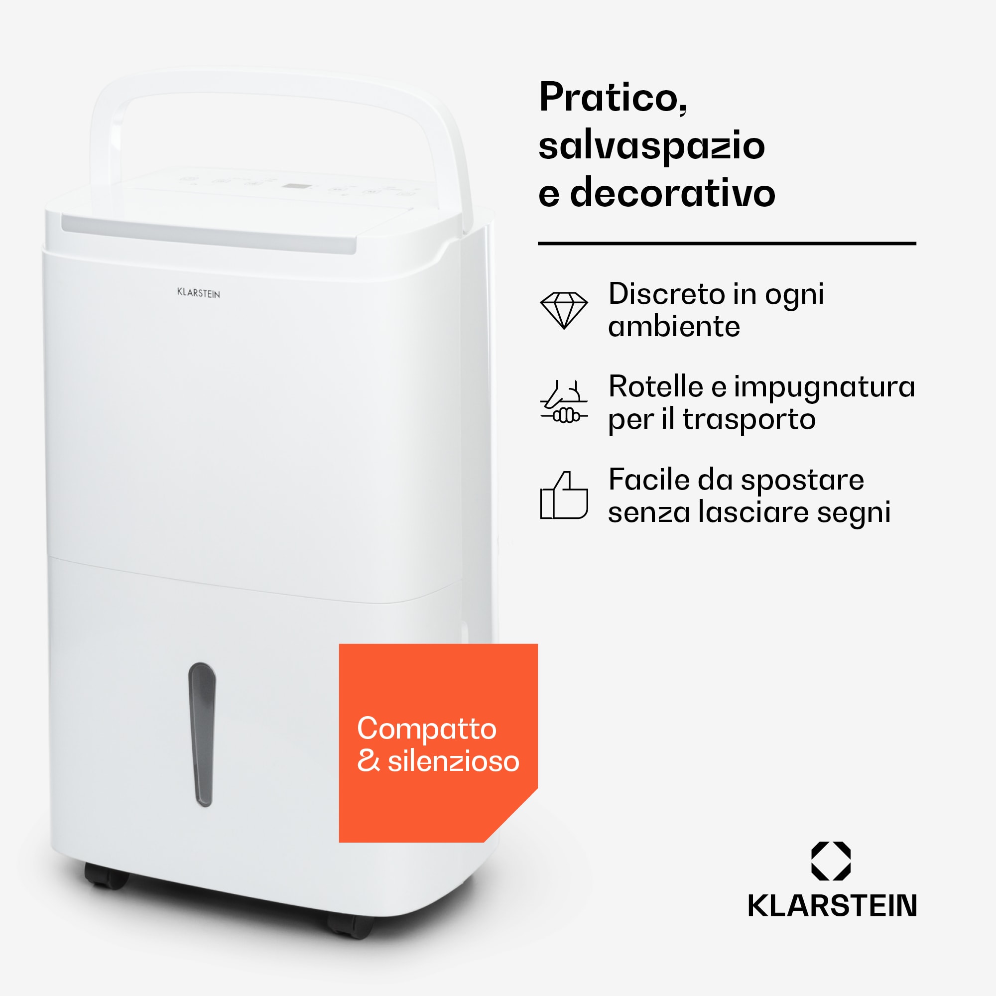 Klarstein DryFy Connect 50 deumidificatore WiFi a compressione 50l/d 45-55m2 bianco - 2