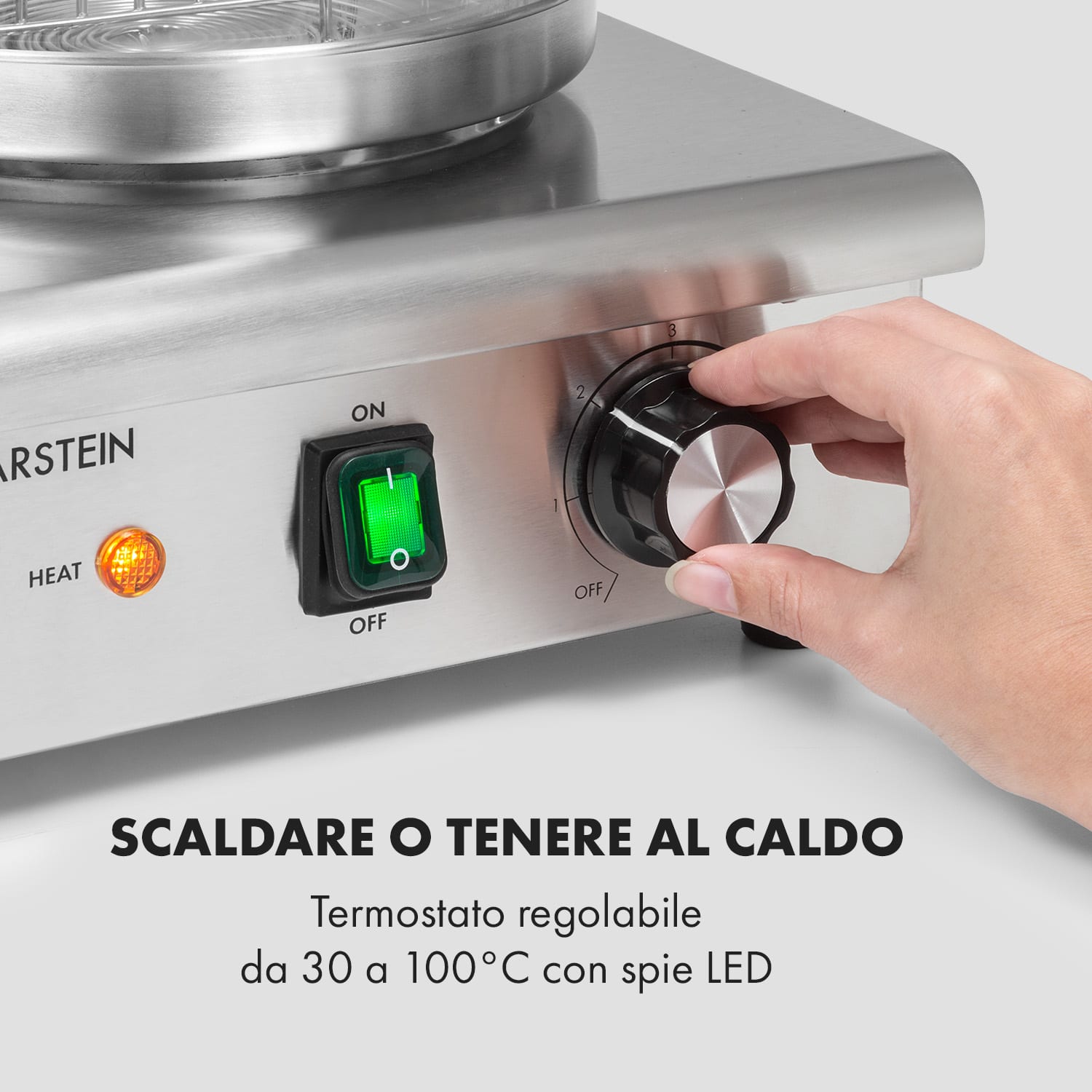 Klarstein Wurstfabrik Pro 550 Hot Dog Maker 550W 5L 30-100C Vetro Acciaio Inox