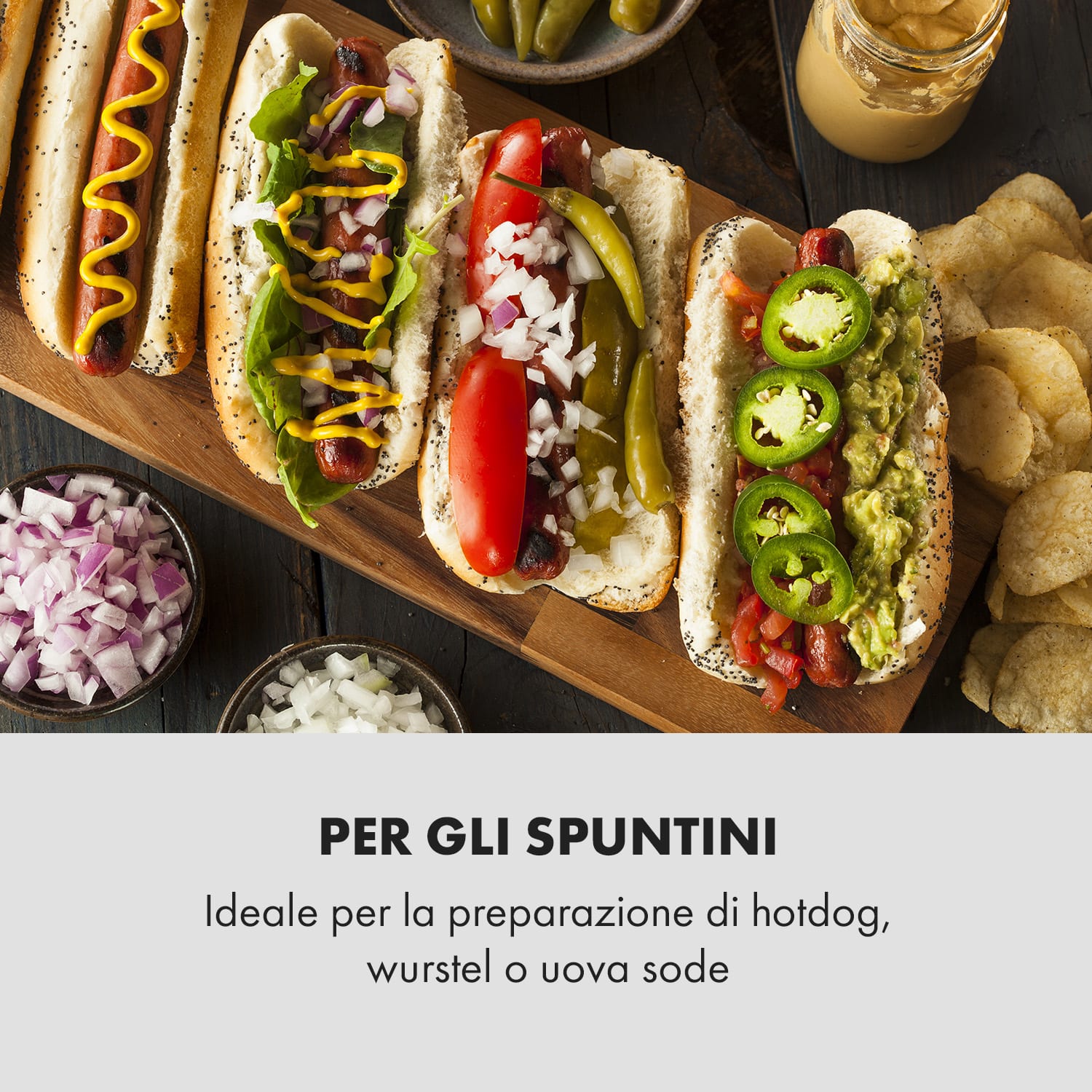Klarstein Wurstfabrik Pro 600 Hot Dog Maker 600W 5L 30-100C Vetro Acciaio Inox