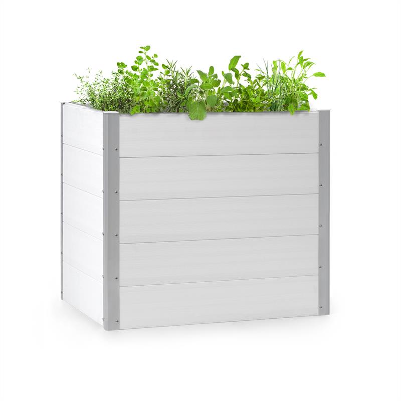 Blumfeldt Nova Grow Aiuola da Giardino 100x91x100 cm WPC Effetto Legno bianco