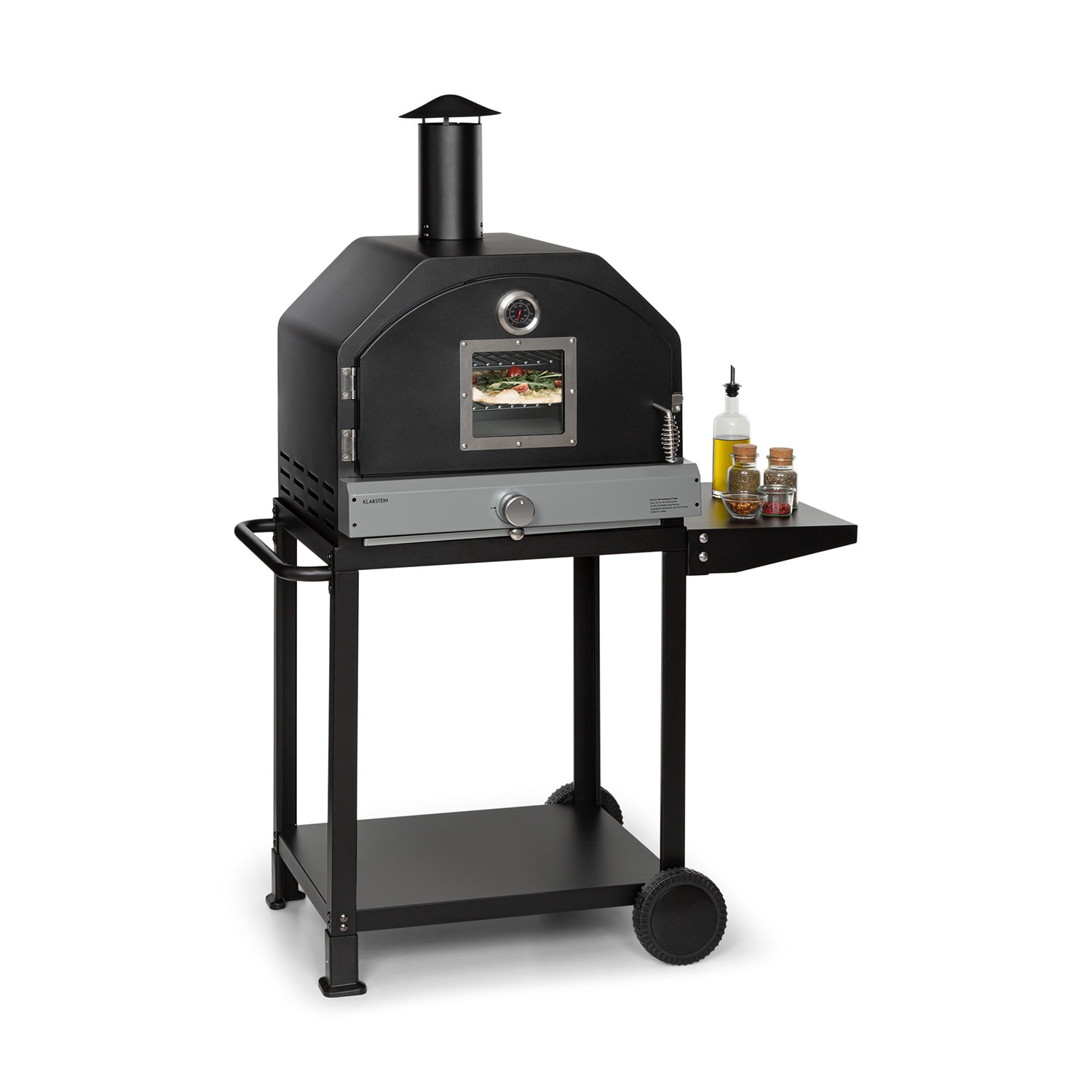 Pizzaiolo Pro Pizza-Gasgrill 76x143x66cm Schamottestein Stahl mobil