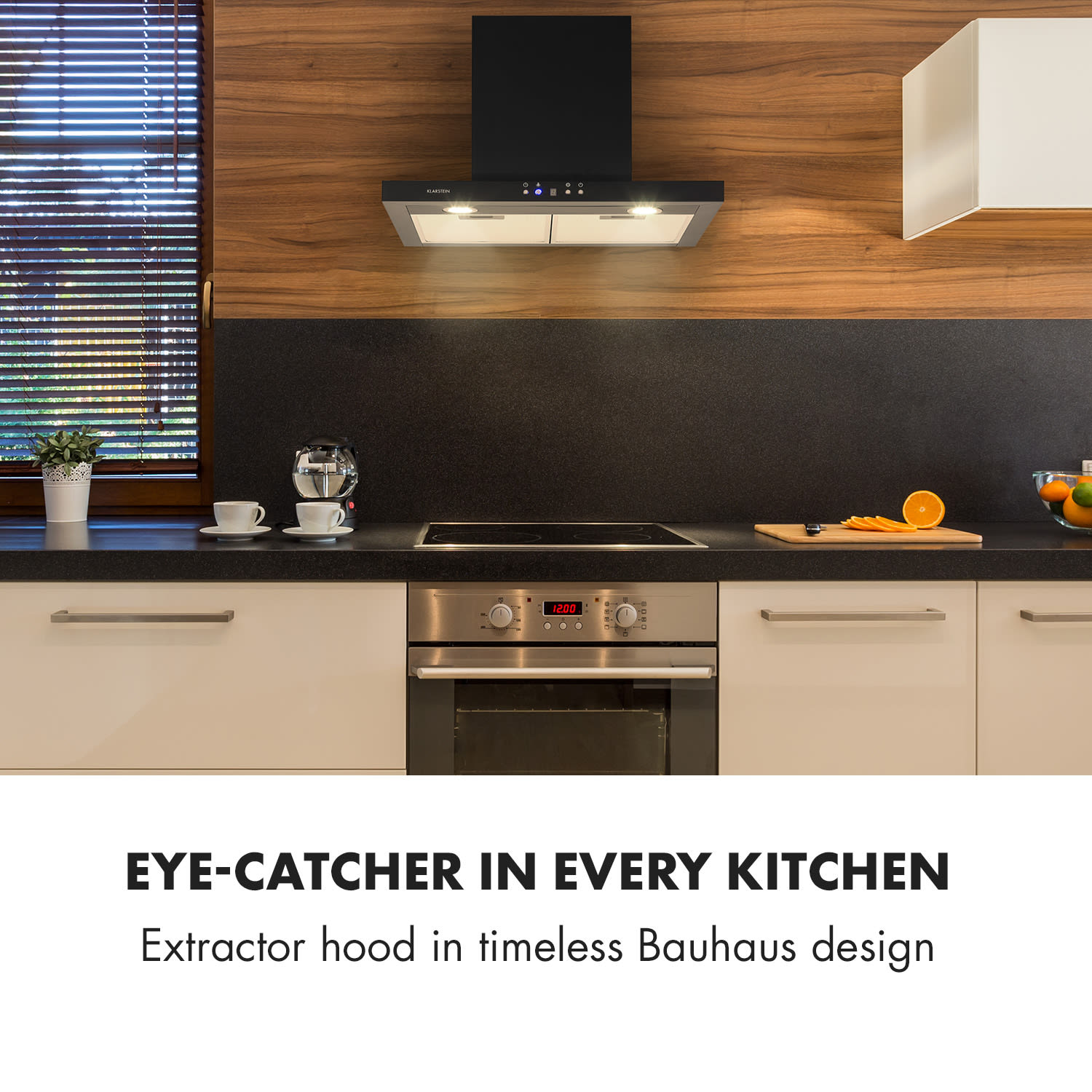 Klarstein Limelight Cooker Extractor Hood 60cm Wall Hood 600m³ / h Black