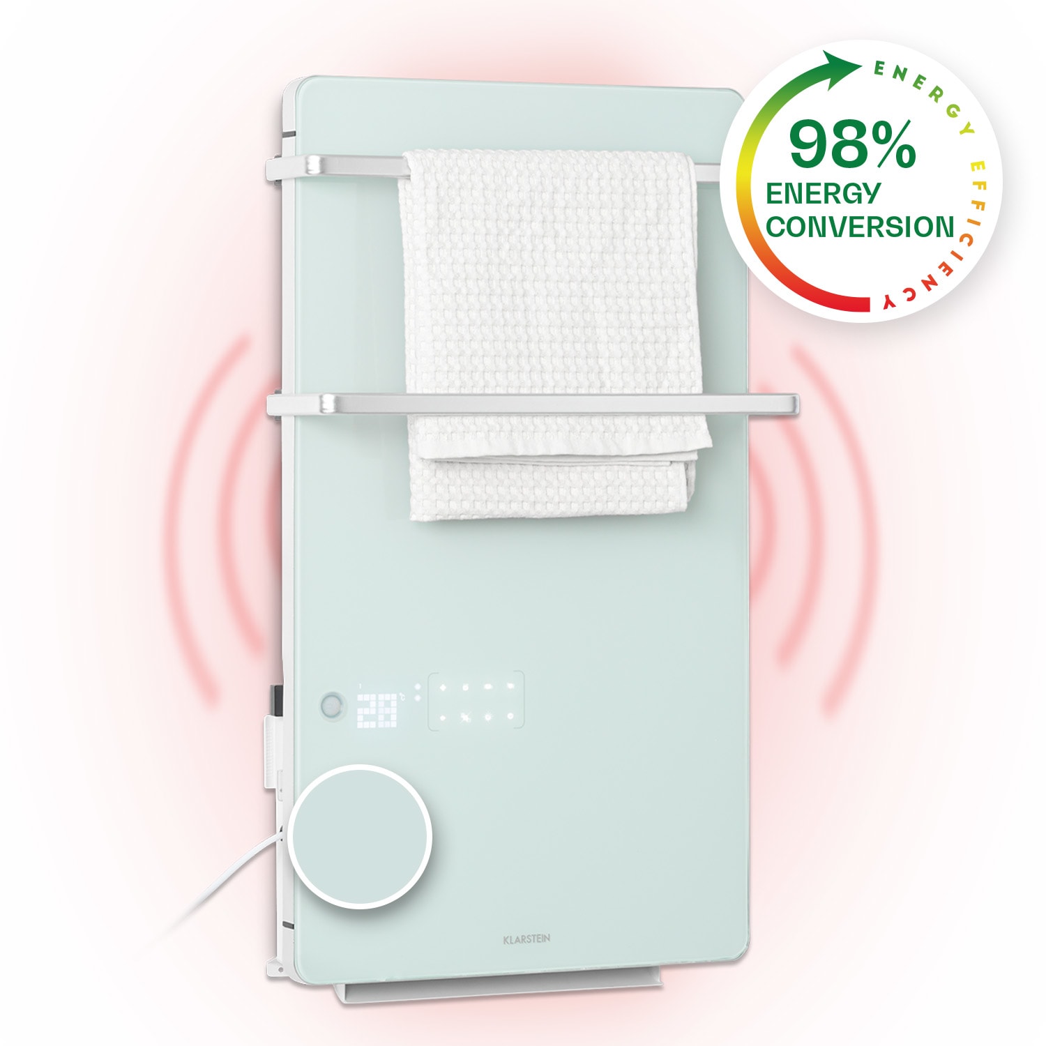 Klarstein Hot Spot Crystal Flow Bathroom Heater 45x82cm 36m² 2000W 5-40C LED