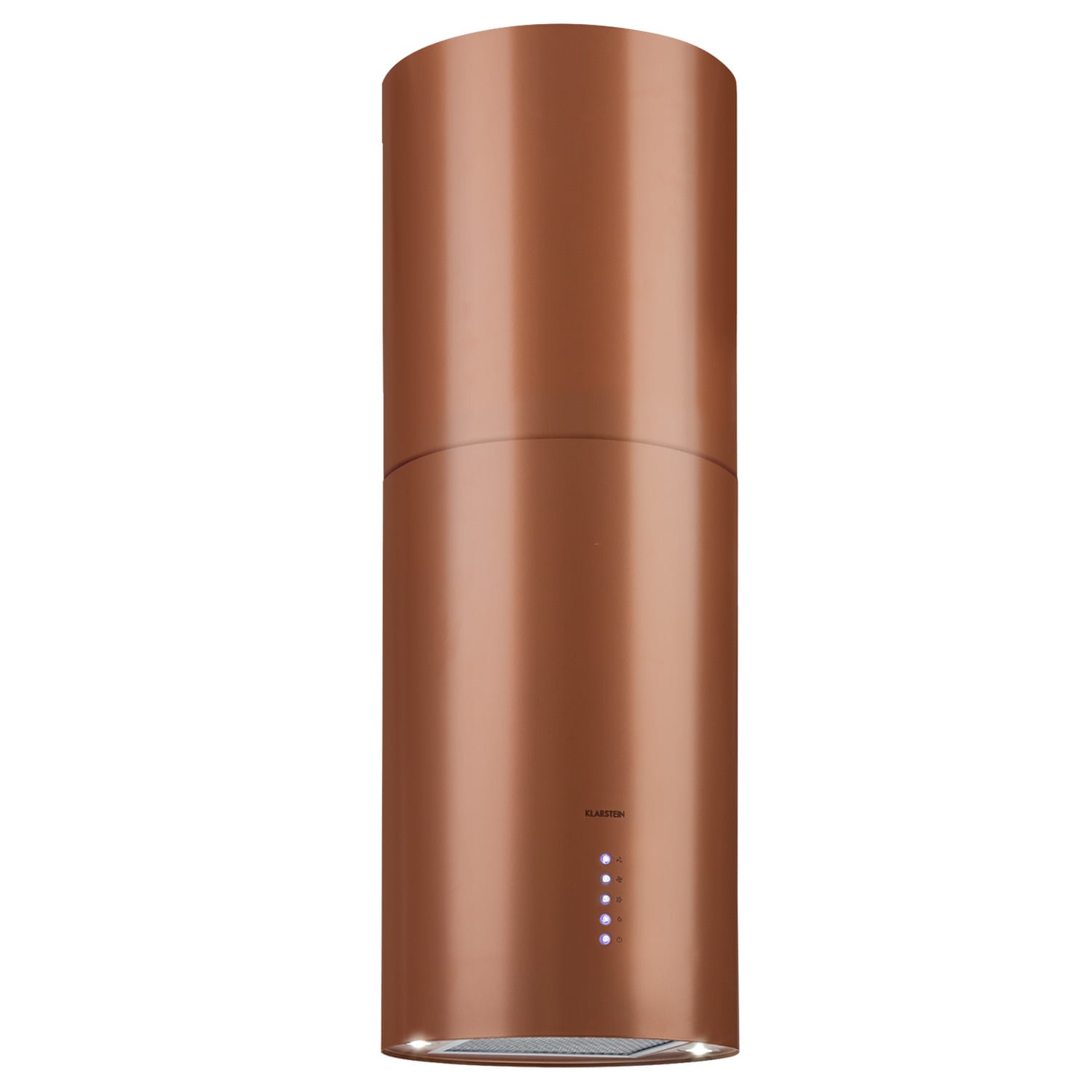 Klarstein Beretta Campana de isla Ø 35 cm Recirculación y extracción del aire 650m³/h led Cobre