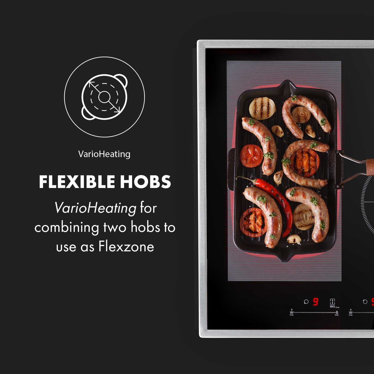 Klarstein Delicatessa 77 Hybrid Prime, Built-In Induction Hob, 4 Zones, 7000W