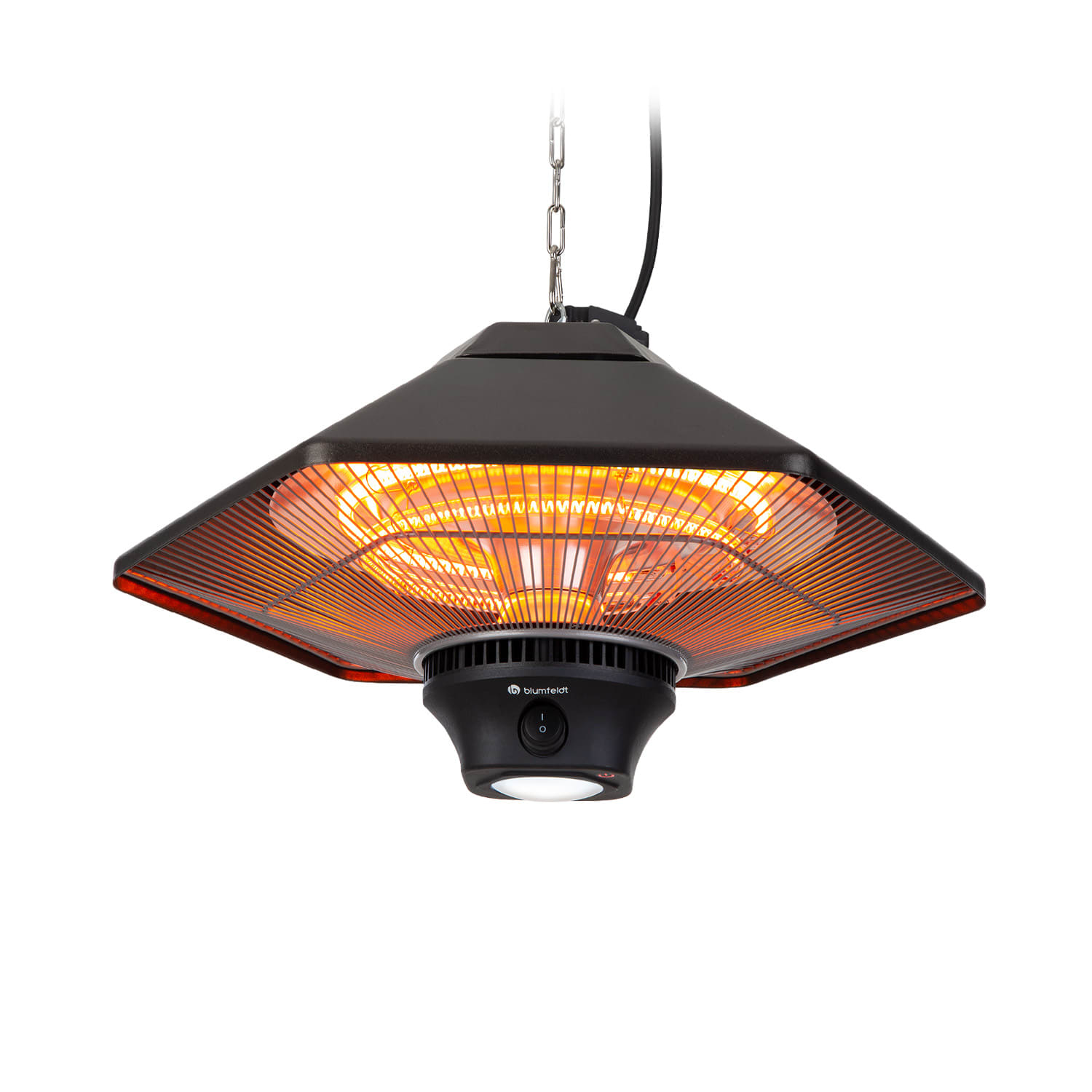 Blumfeldt Heat Hexa Calefactor infrarrojo 800/1200/2000W halógeno IP34 LED color bronce