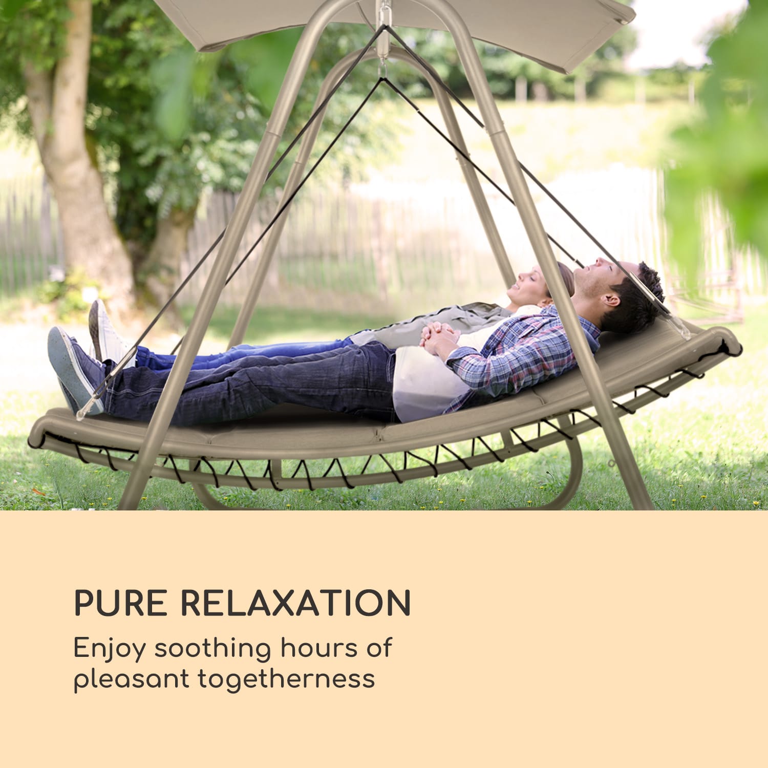 Blumfeldt Garden Grove, kerti hintaágy, swing bed, acél váz, tetővel, poliészter termék 2. képe