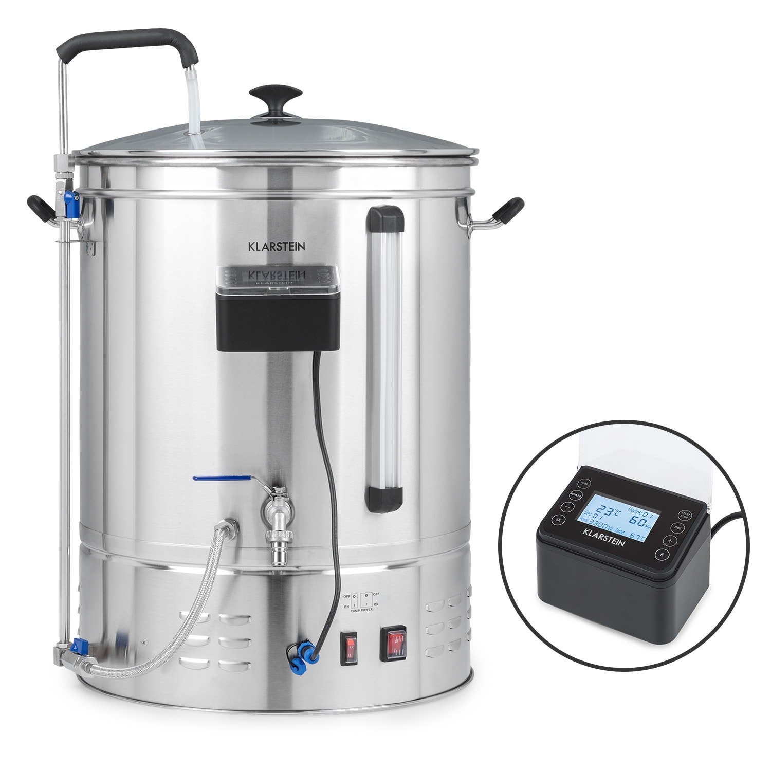 Levně Brauheld Pro, sladový kotel, 3300 W, 70 l, 30-100 °C, oběhové čerpadlo, ušlechtilá ocel