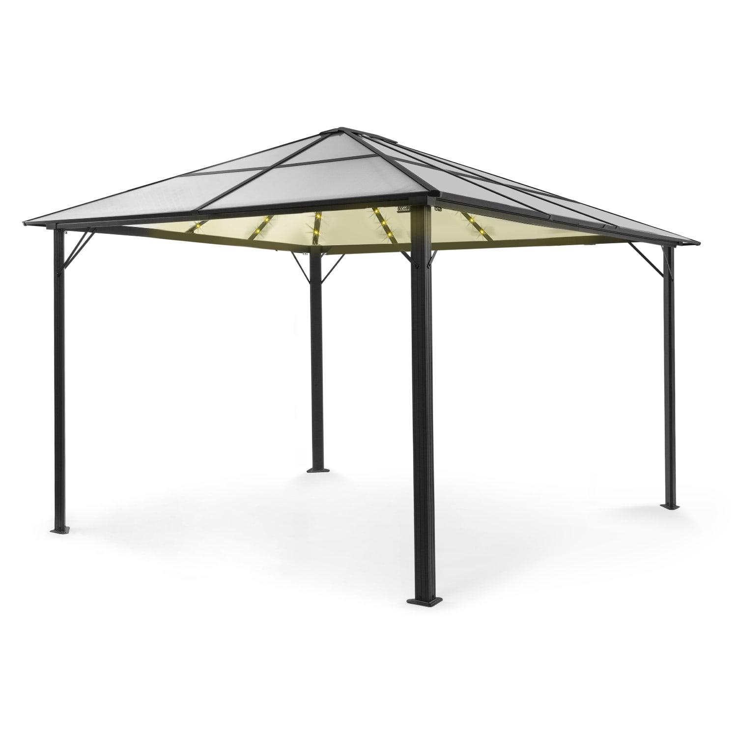 Pantheon Solid Sky Ambient Solar Pergola avec toit 3x4m polycarbonate aluminium éclairage