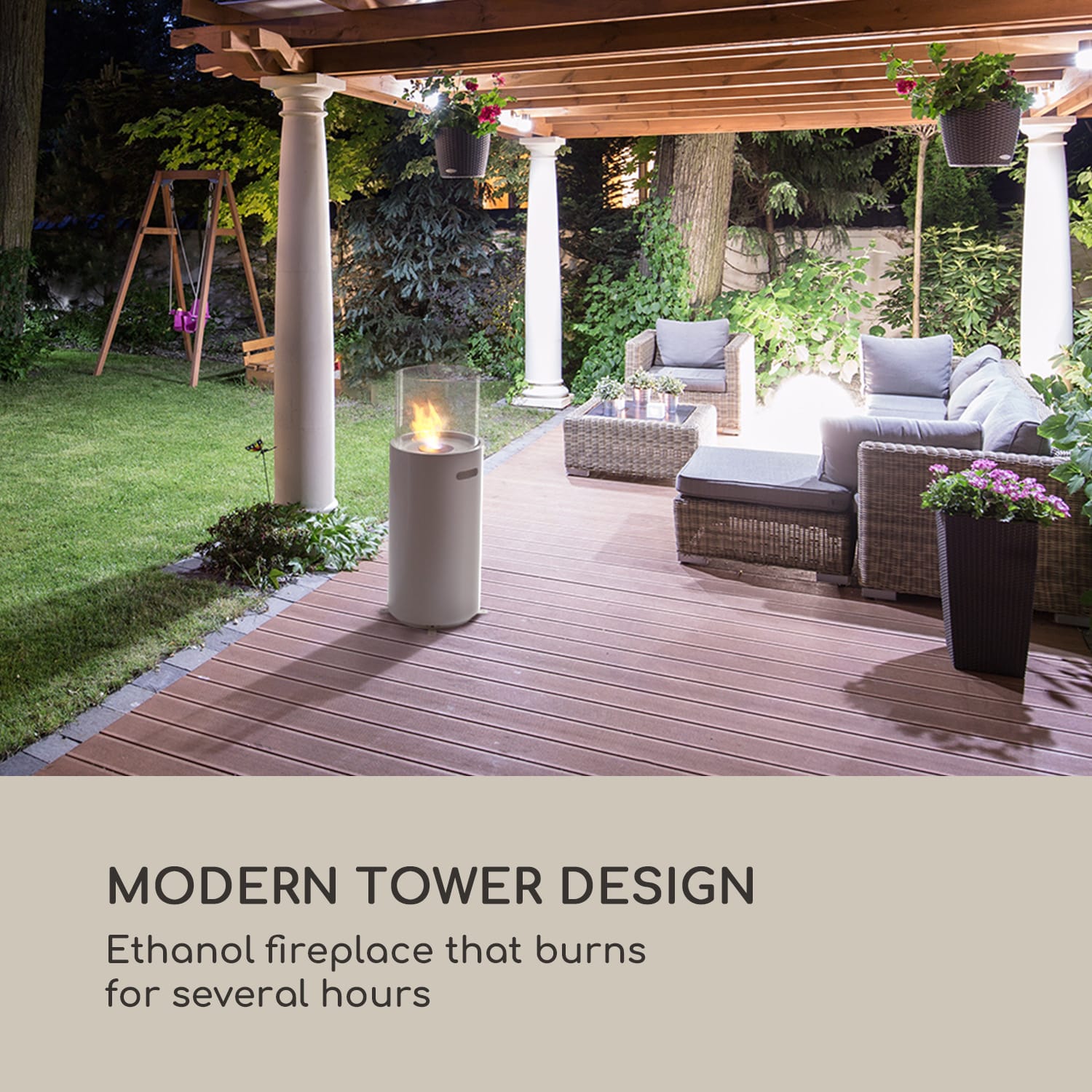 Blumfeldt Fiamme Tamburo - Camino a etanolo, bruciatore in acciaio inox, 0,8 litri, durata di combustione di 4-5 h - 2