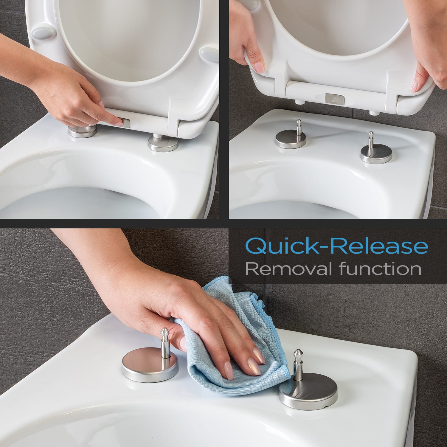 Blumfeldt Celesto Toilet Lid O-Shape Soft Close Antibacterial