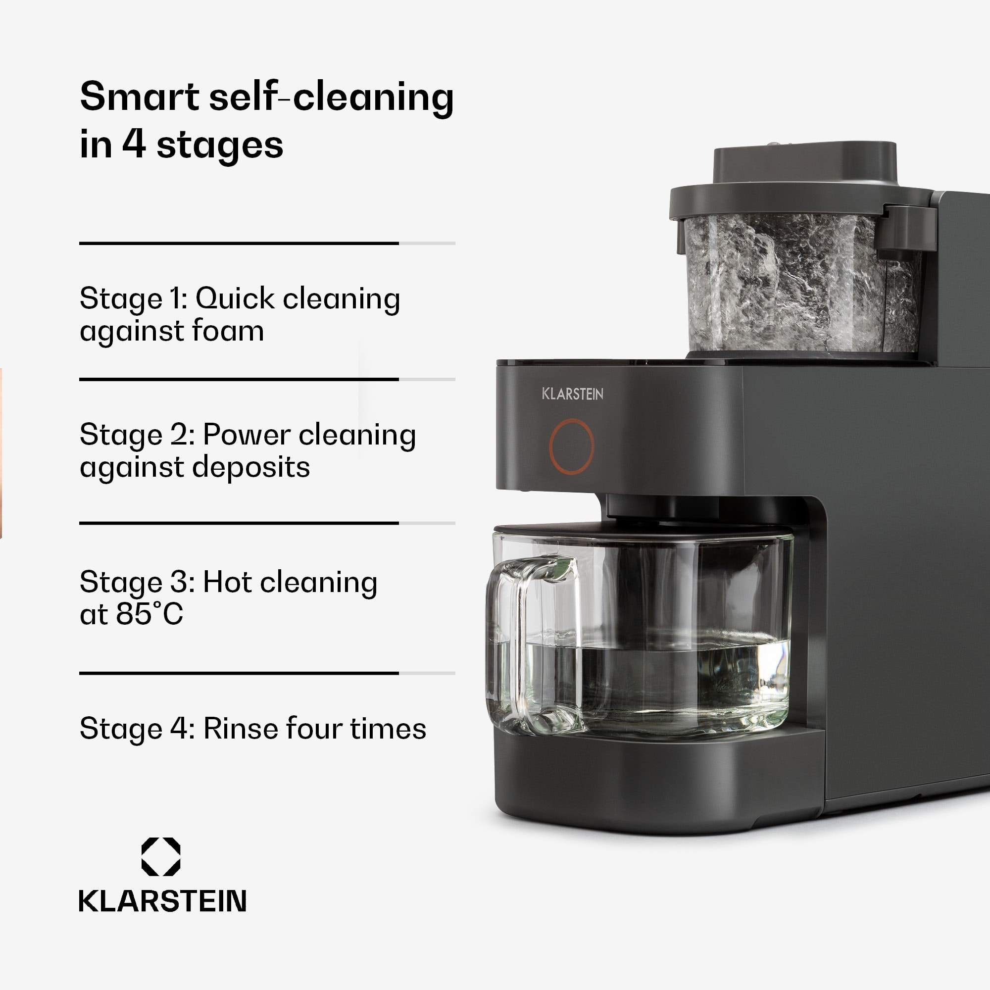 Klarstein Marcia Nut Milk Maker 300 - 1200 ml 360 Touch Removable Water Tank