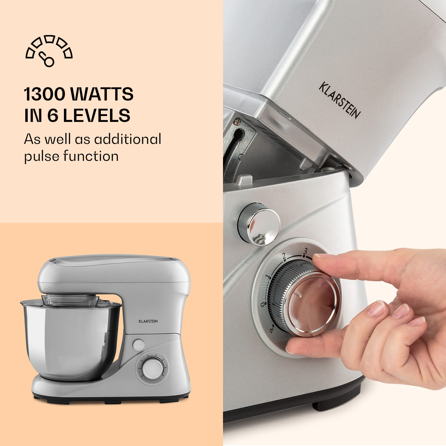 Klarstein Bella Pico 2G, Food Processor, 1300W, 1.7HP ,6 levels, 5 litres