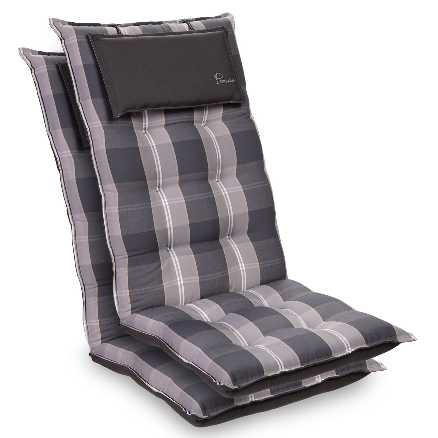 Levně Sylt, čalouněná podložka, podložka na židli, podložka na výše polohovací křeslo, polštář, polyester, 50 × 120 × 9 cm, 2 x podložka
