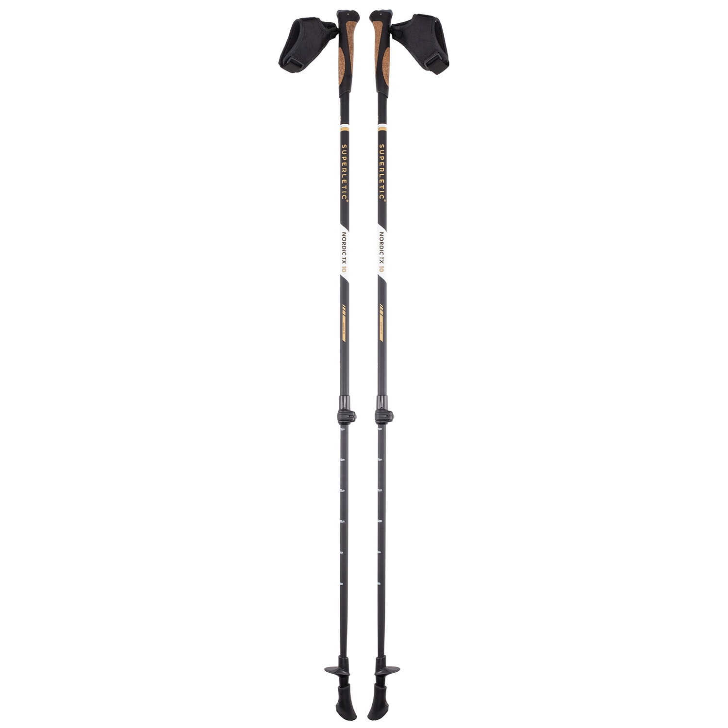 KLARFIT Bilbao TX Essential, bețe pentru Nordic Walking, 10% carbon, 100-130 cm, mânere din plută