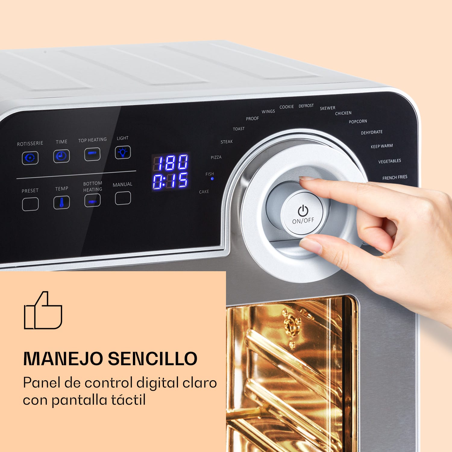 Klarstein AeroVital Cube Chef Freidora de aire caliente 1700 W 14 L 16 programas Calor superior e inferior