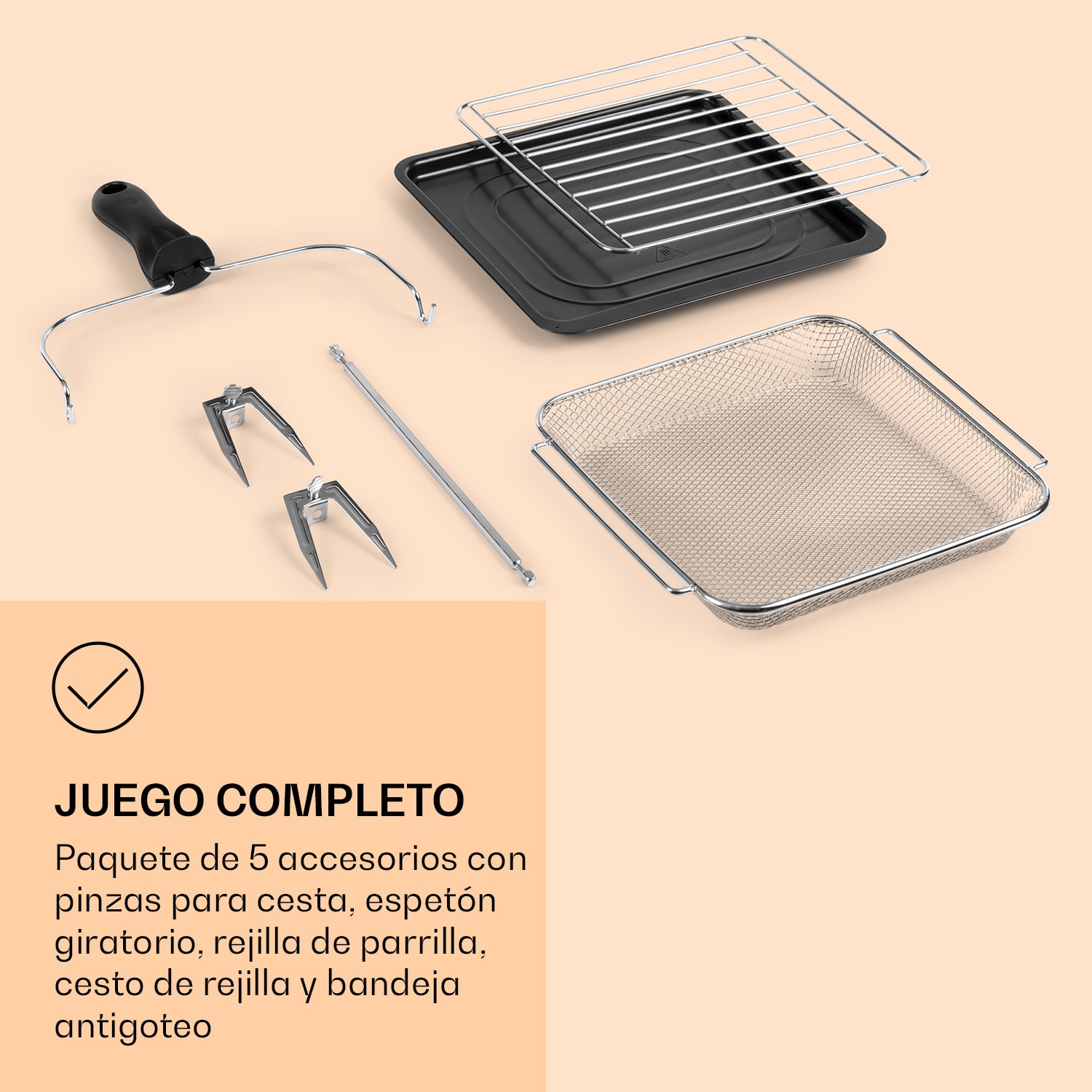 Klarstein AeroVital Cube Chef Freidora de aire caliente 1700 W 14 L 16 programas Calor superior e inferior